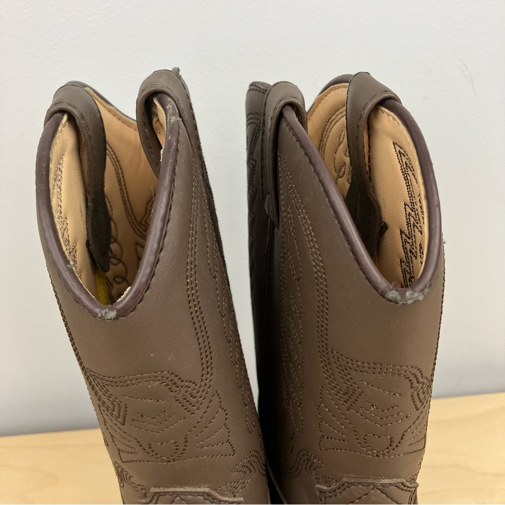 Durango Kids Size 3.0 D Distress Brown Western Cowboy Boots Pull On - Picture 6 of 13